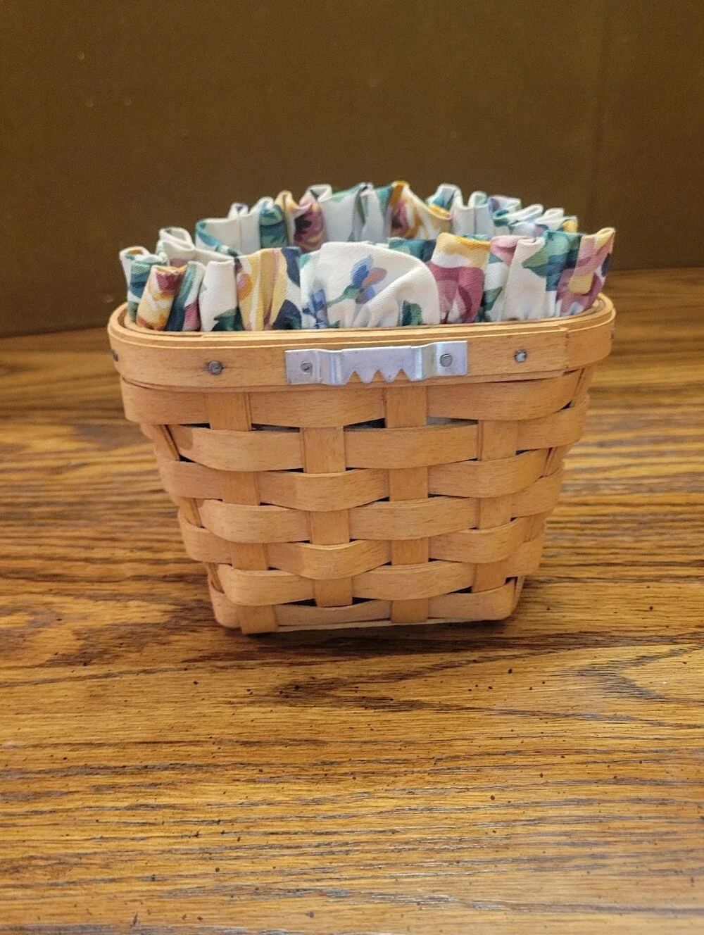 Longaberger 2001 Oregano Booking Basket Floral Liner w/ Basket